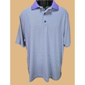 FootJoy FJ Mens Purple Striped Golf Polo Large
